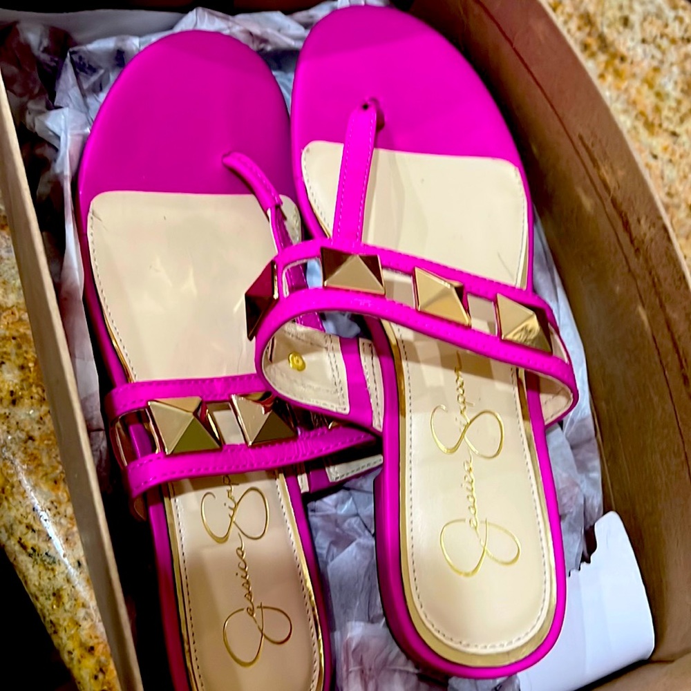 Jessica Simpson hot pink sandals size 8